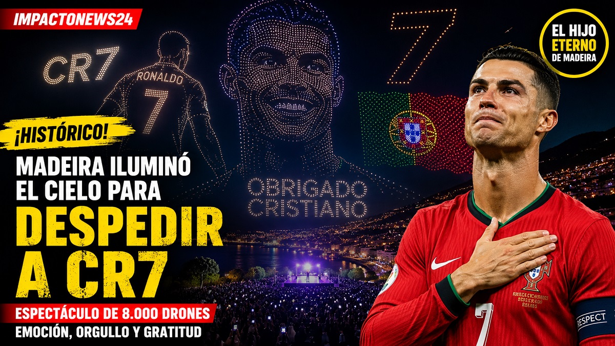 mADEIRA ILUMINO EL CIELO PARA DESPEDIR A CR7